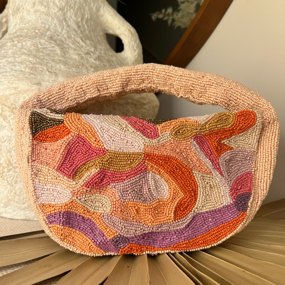 Viral Pink and Colorful Beaded Bag, NWT